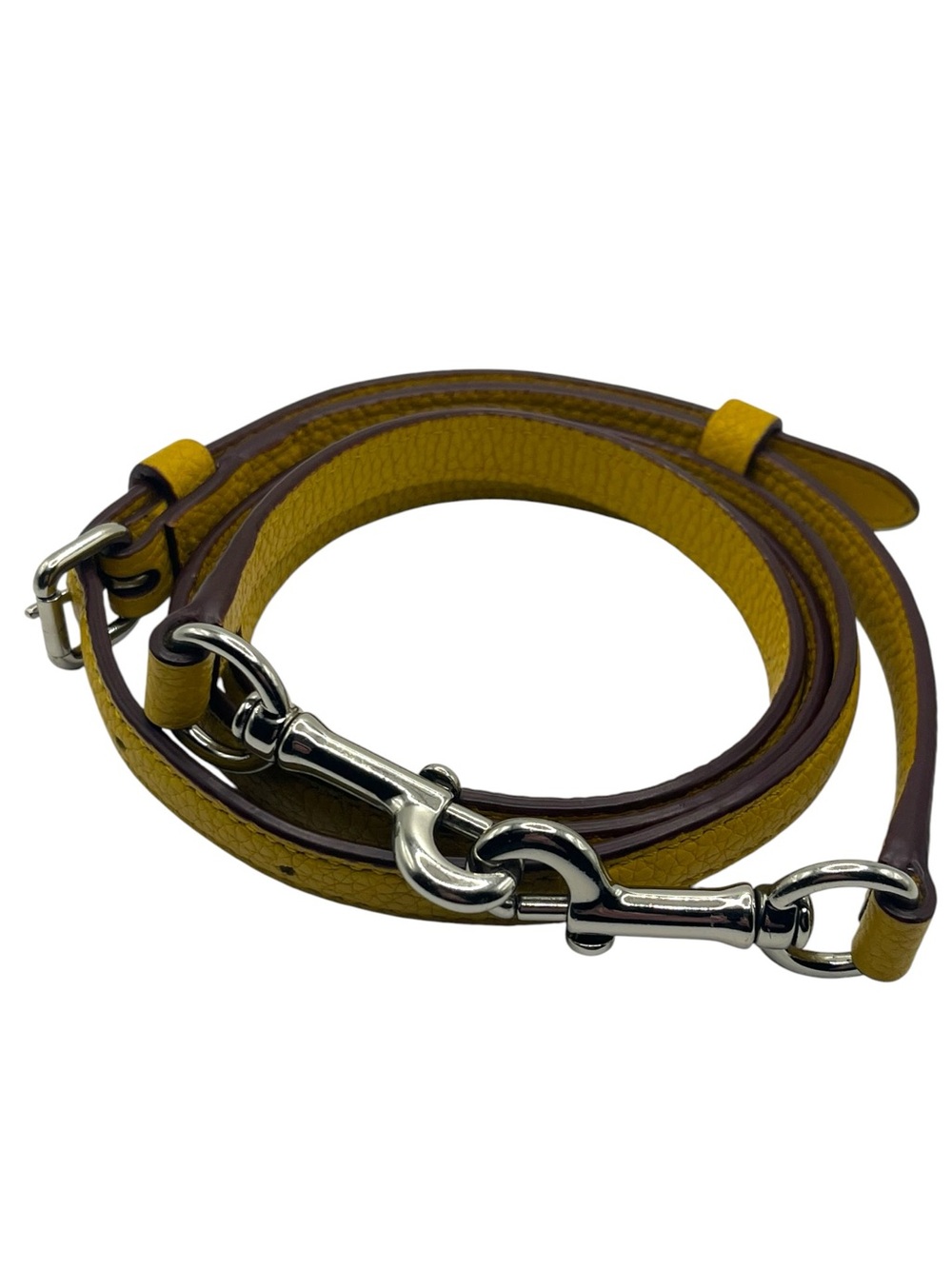 Coach Yellow Leather Adjustable Silver Hardware Replacement Strap - Picture 6 of 8